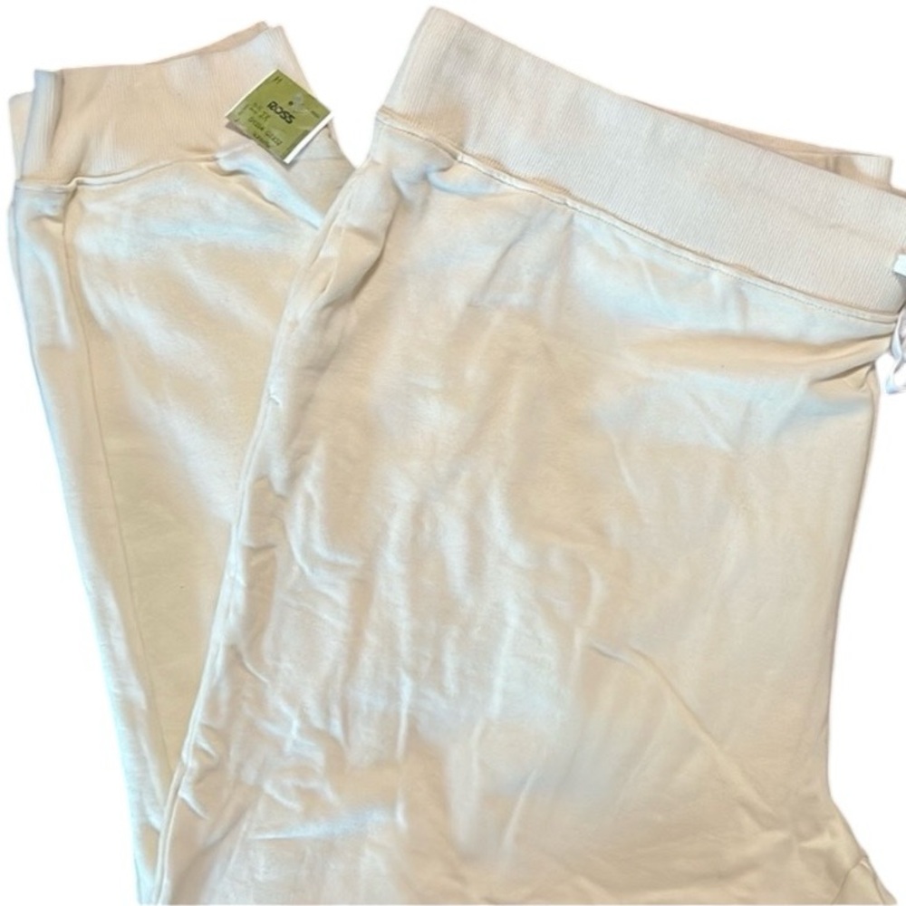 Easy Standard Sweatpants Cream Color Drawstring Cotton Plus Size 3X NEW